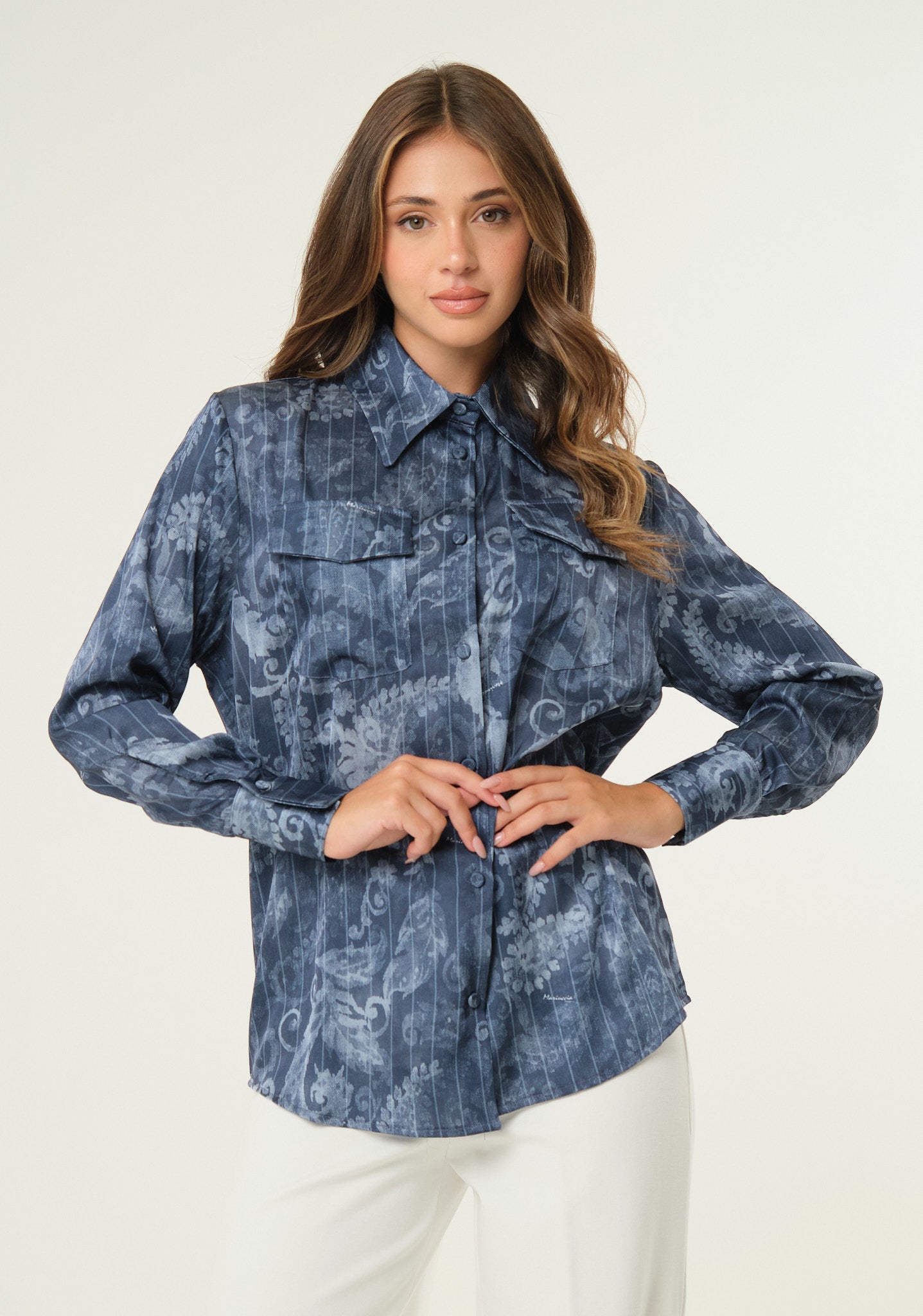 Camicia finto denim