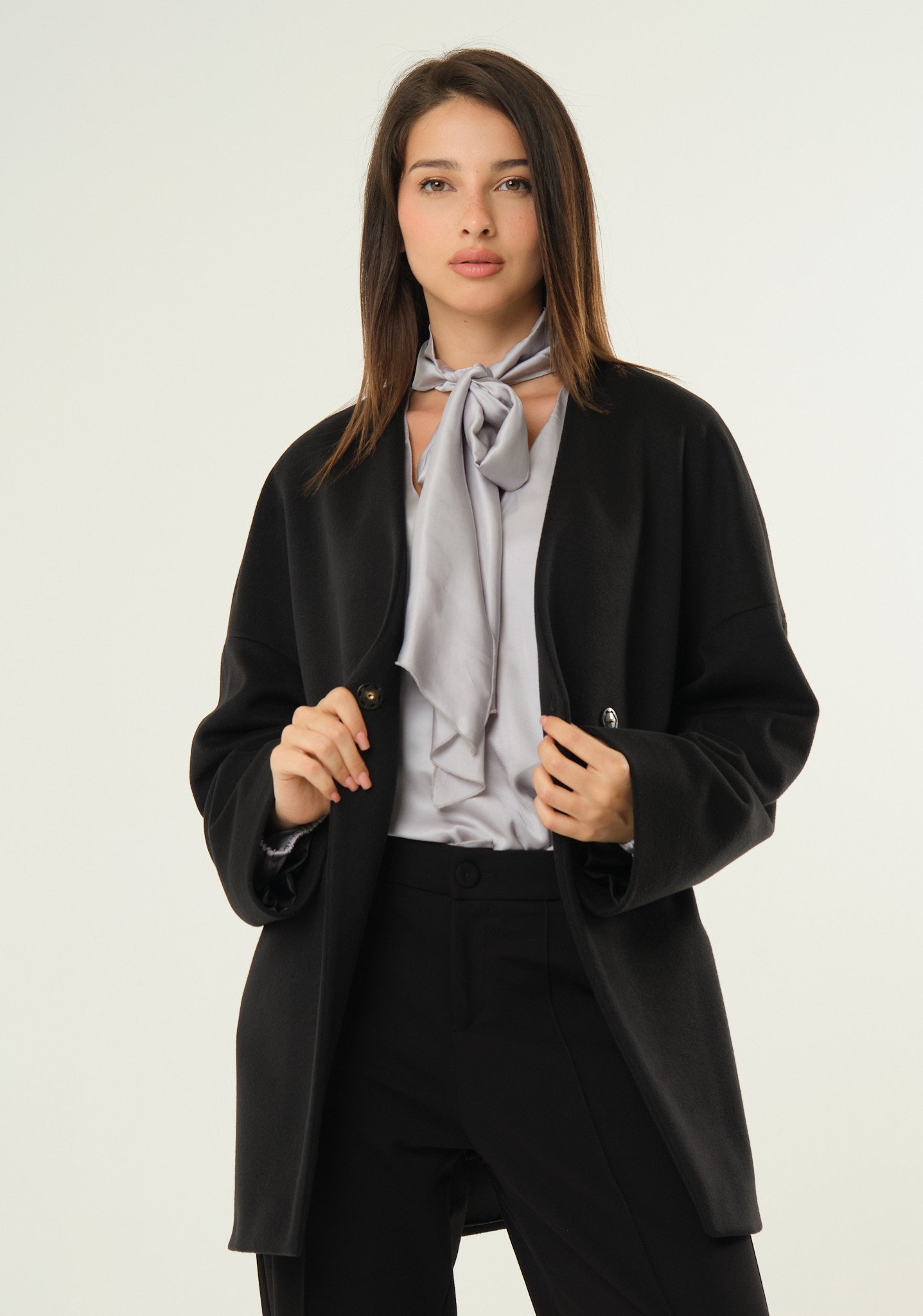 Cappotto corto senza collo