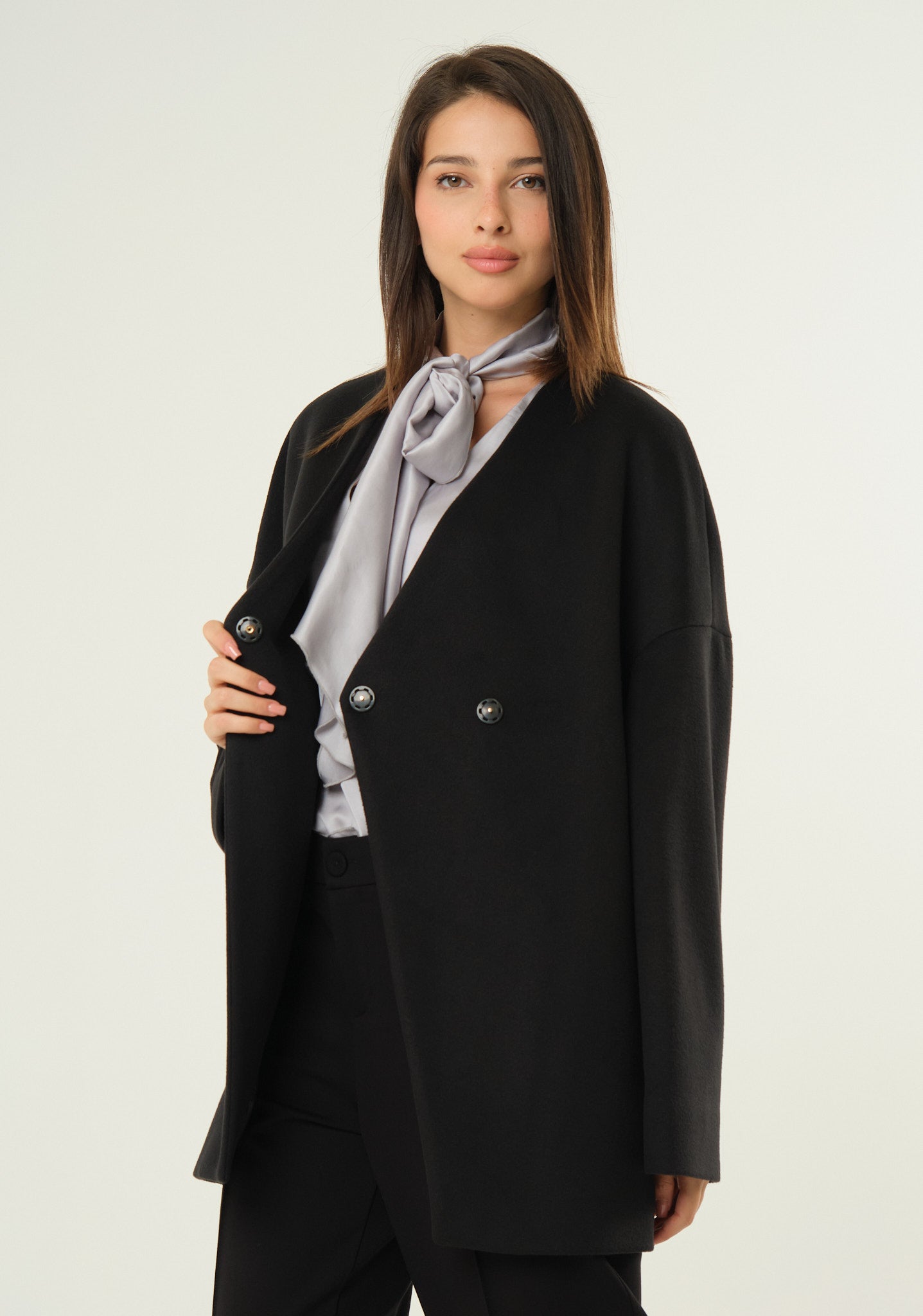 Cappotto corto senza collo