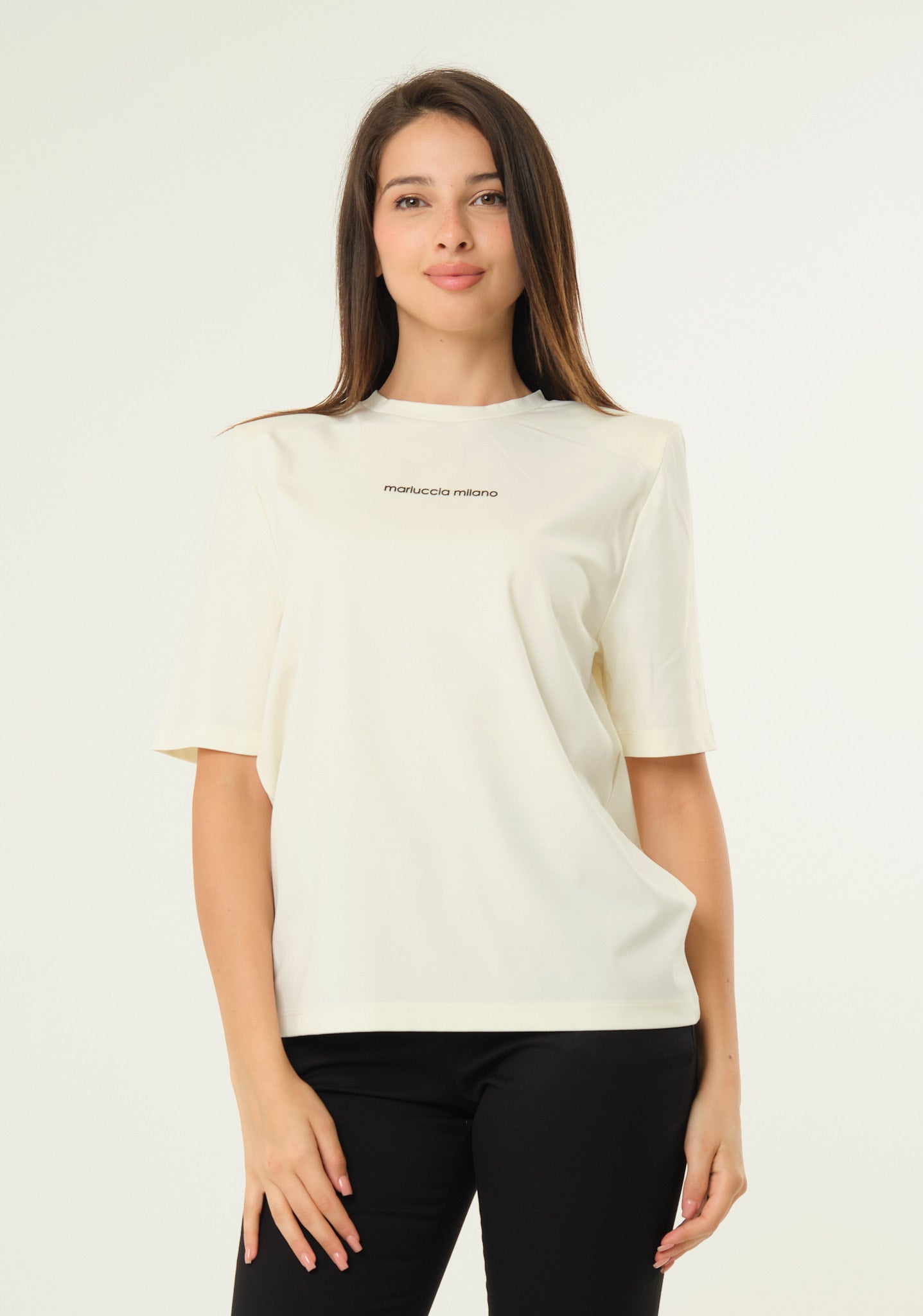 T-shirt in jersey con spalline