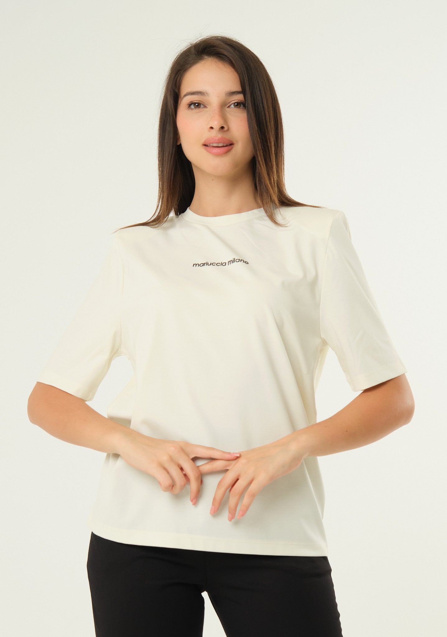 T-shirt in jersey con spalline