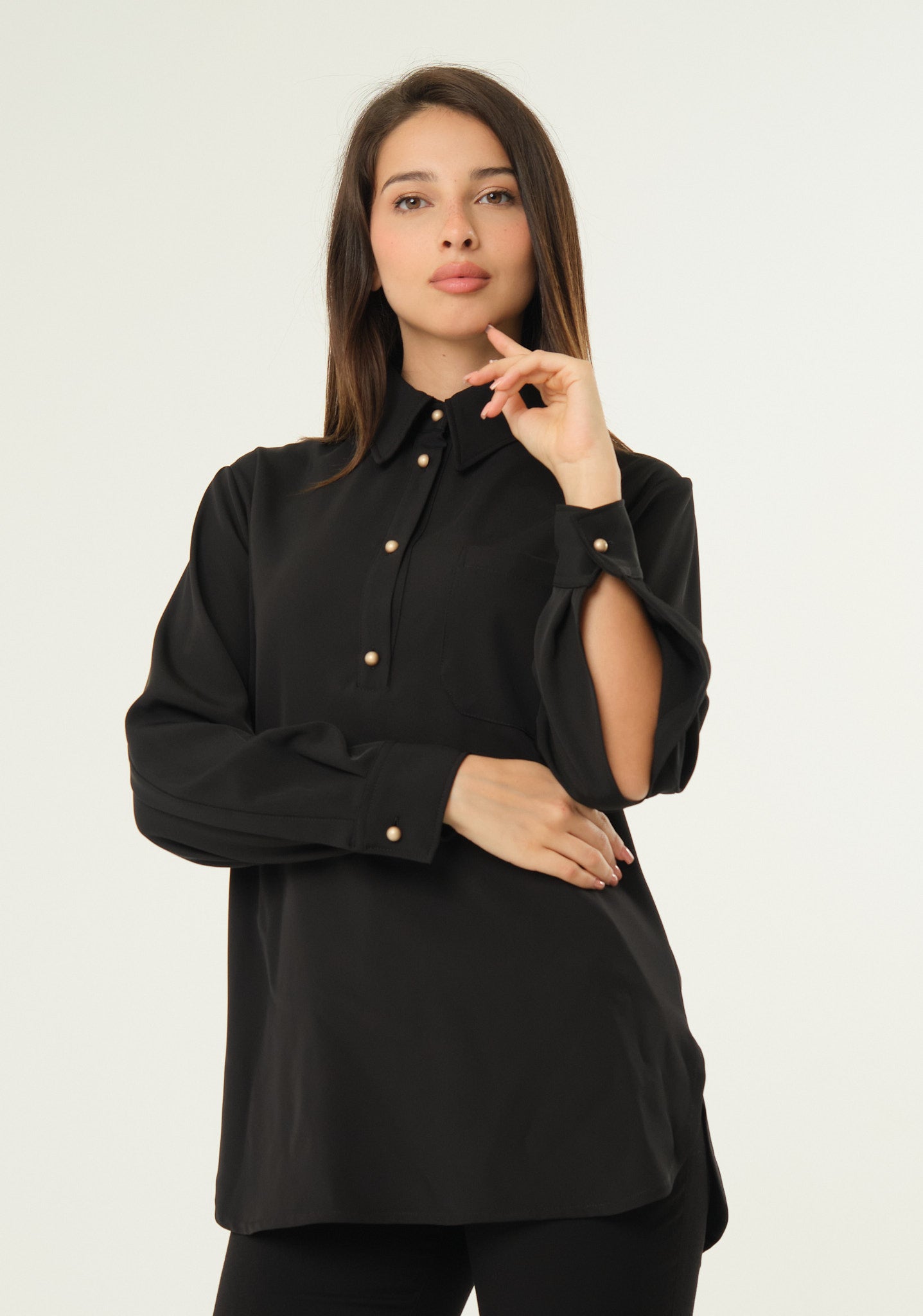 Camicia in tessuto scivolato