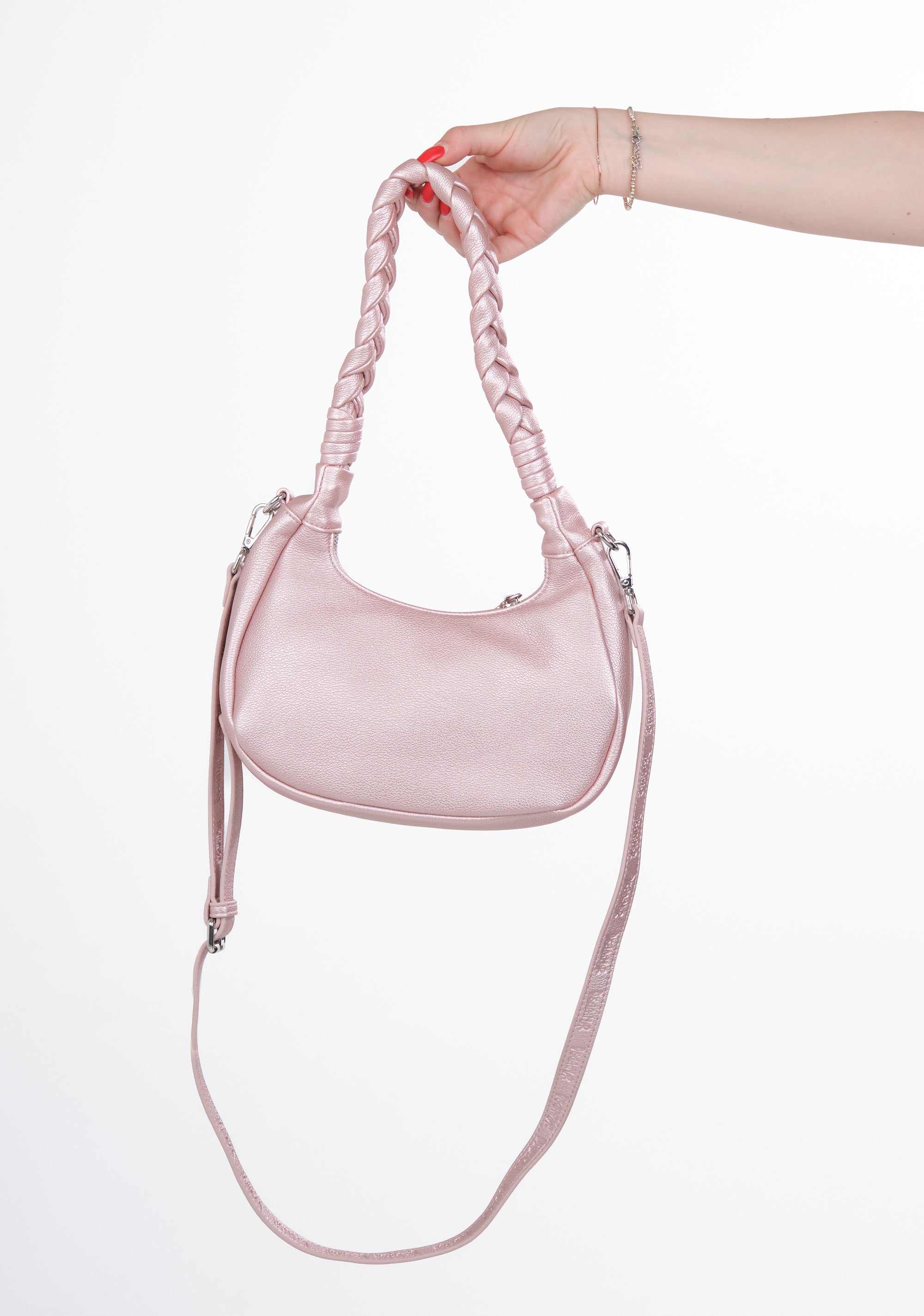 Borsa a mezzaluna metallizata