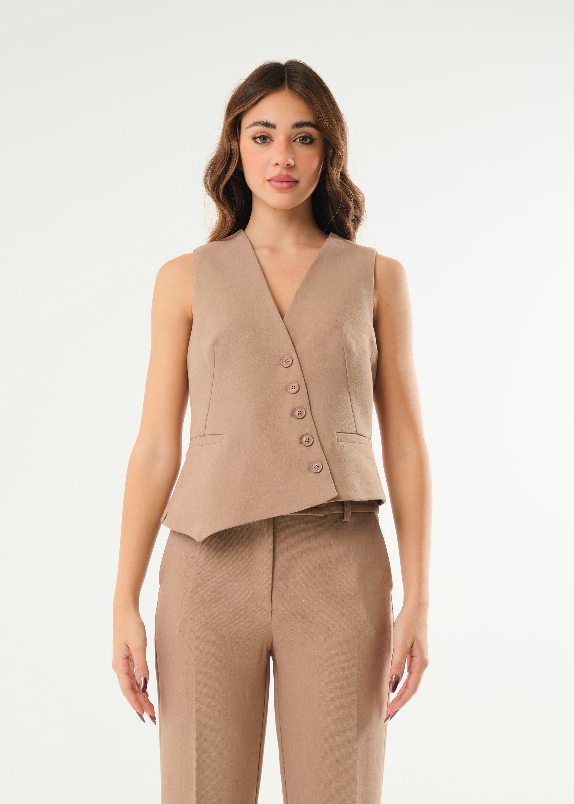 Gilet con chiusura diagonale