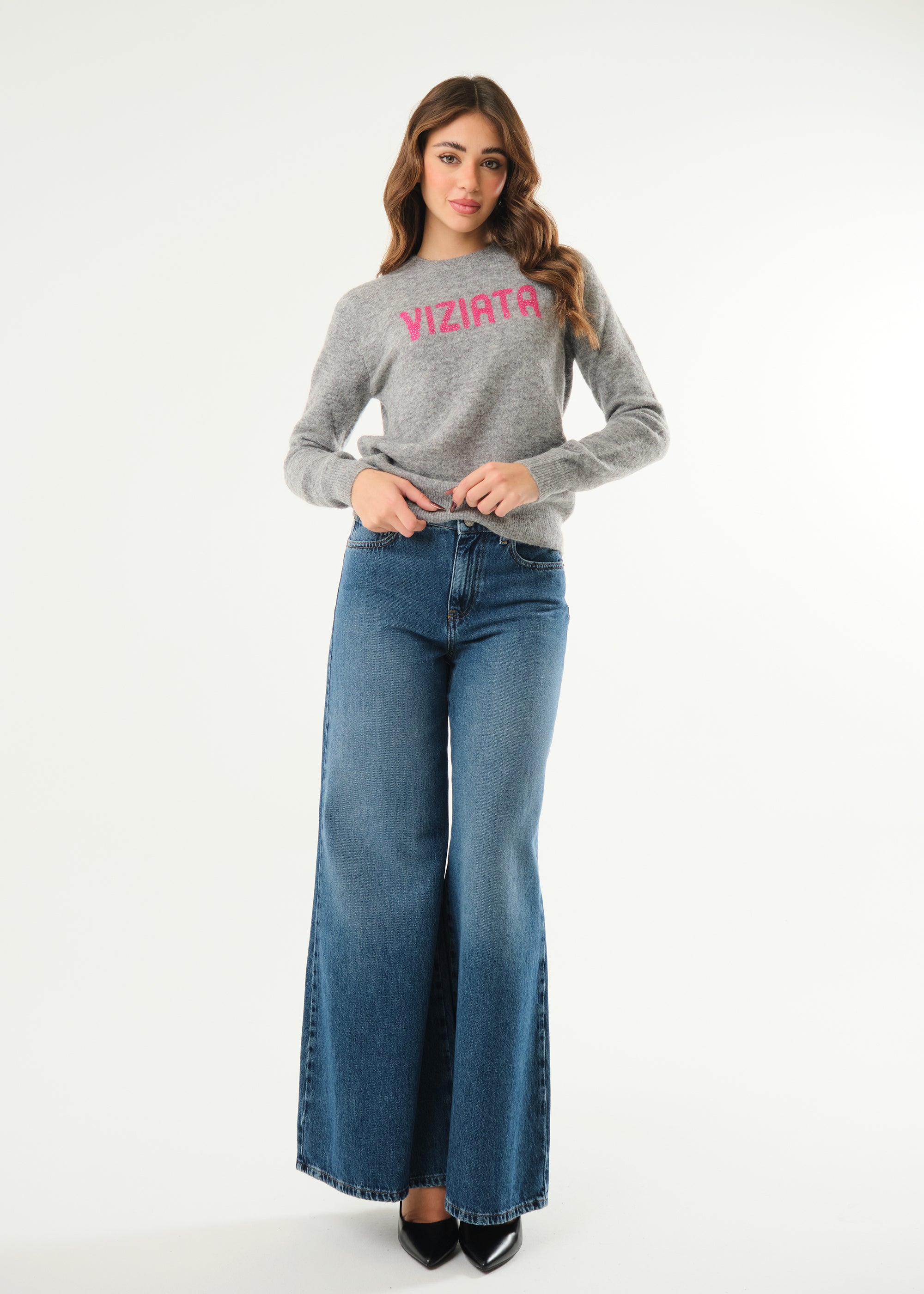 Pullover New Queen Alpaca Viziata Strass