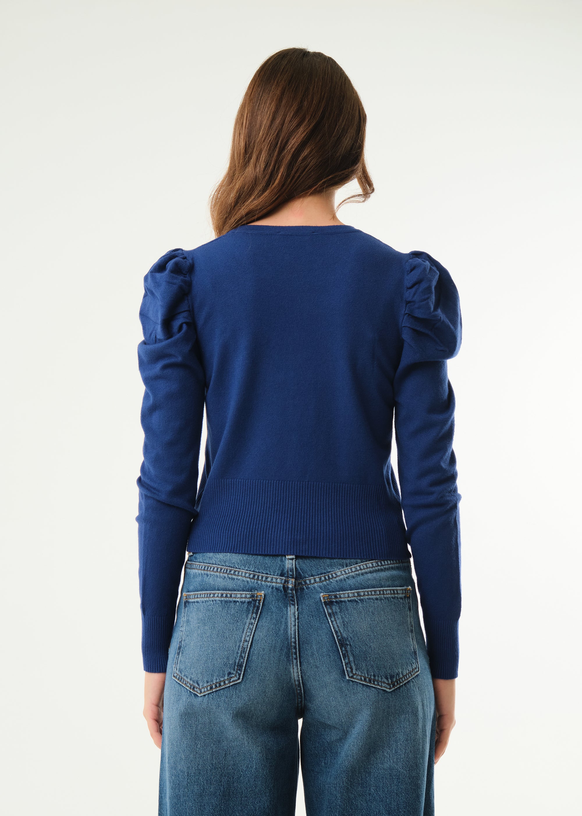 Cardigan con maniche a sbuffo