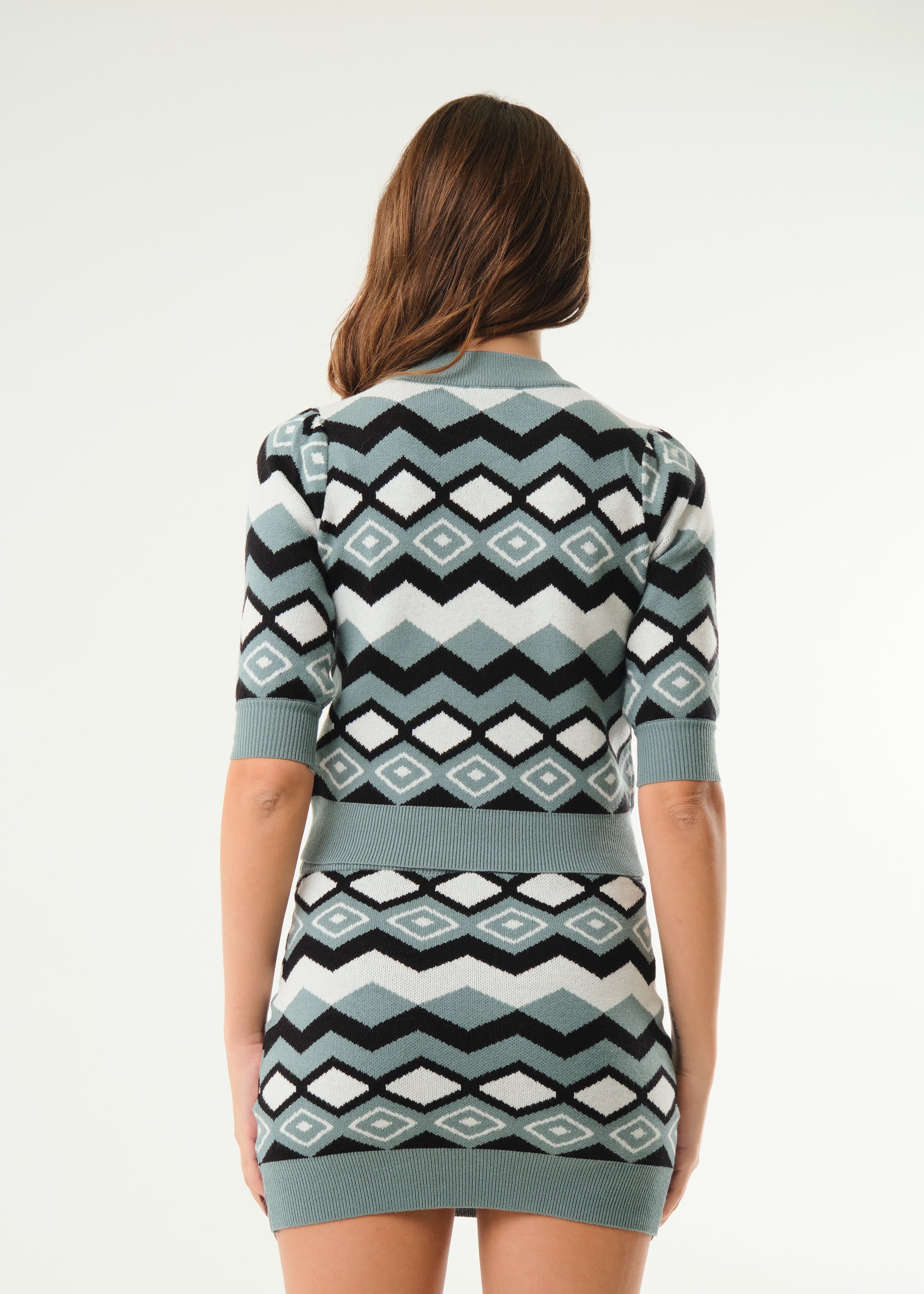 Maglia crop a fantasia