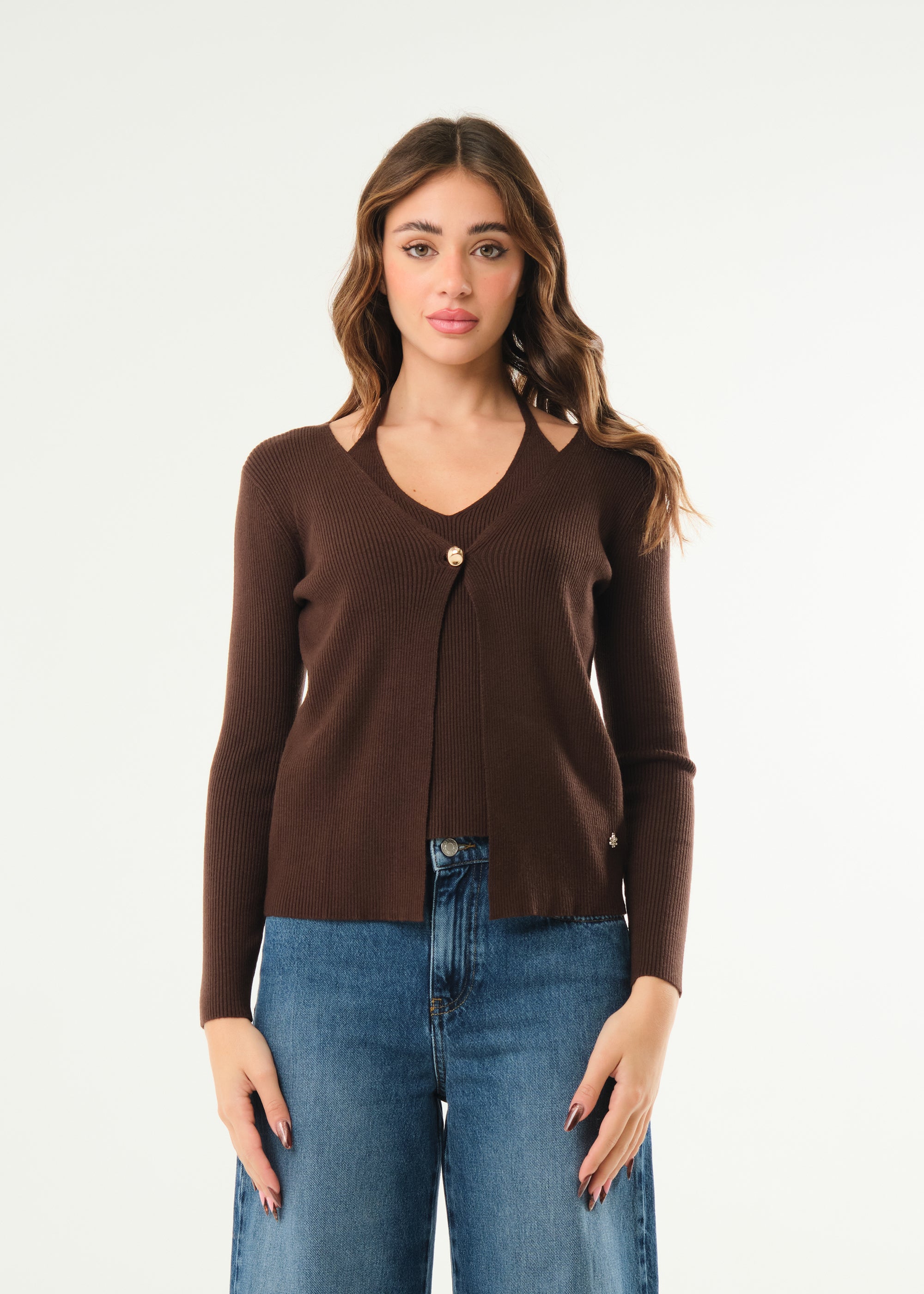 Maglia effetto twin set