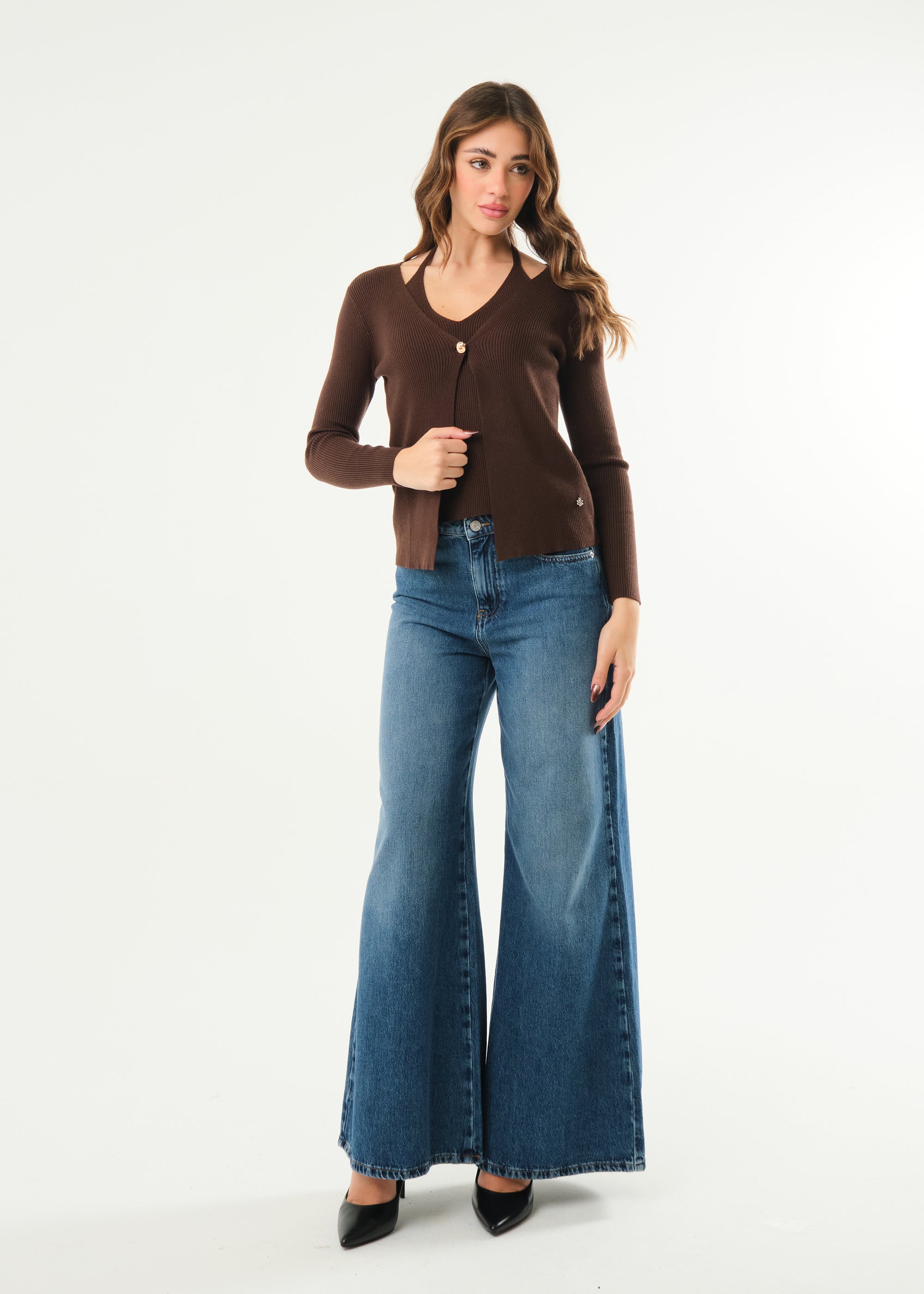 Maglia effetto twin set