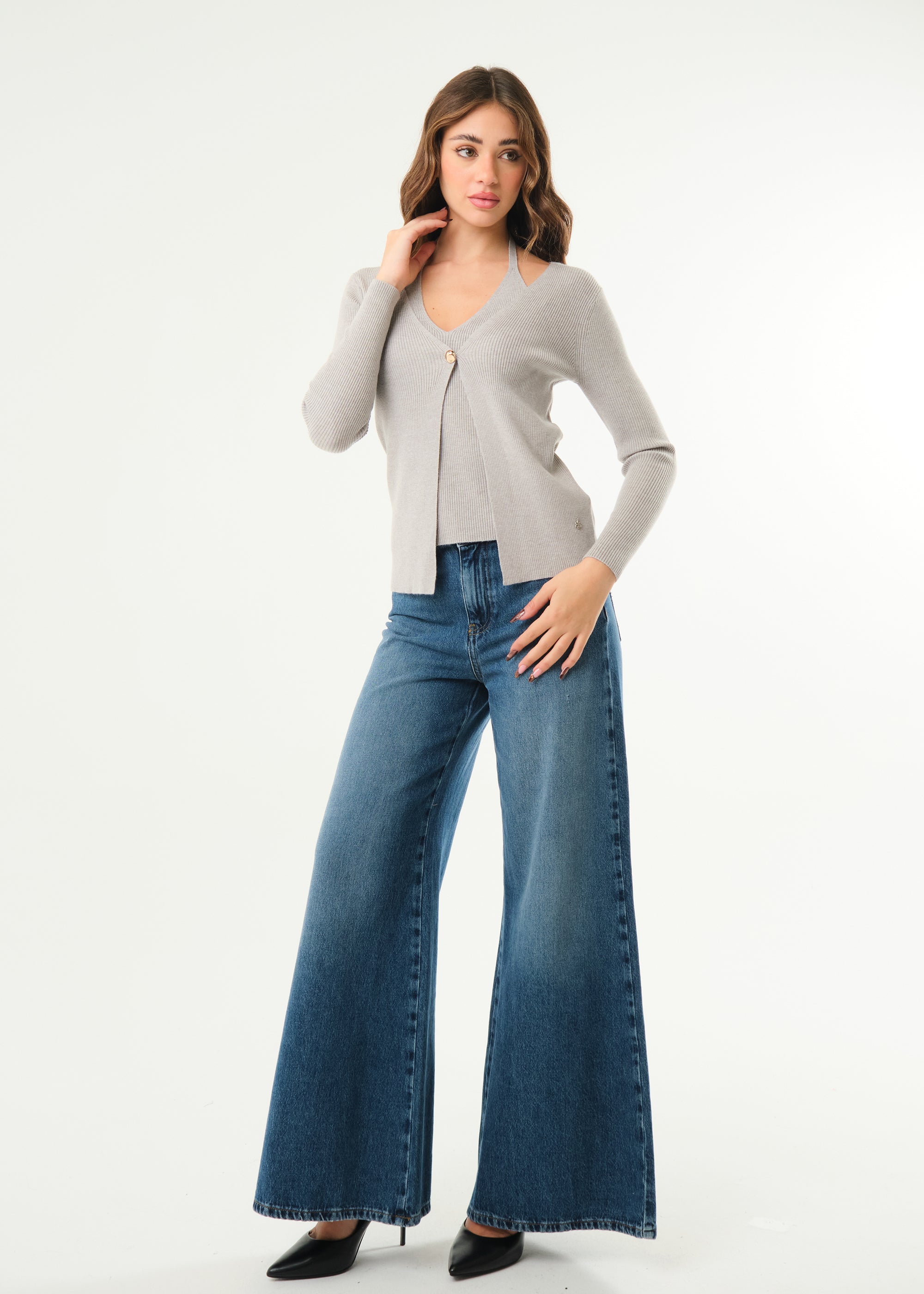 Maglia effetto twin set