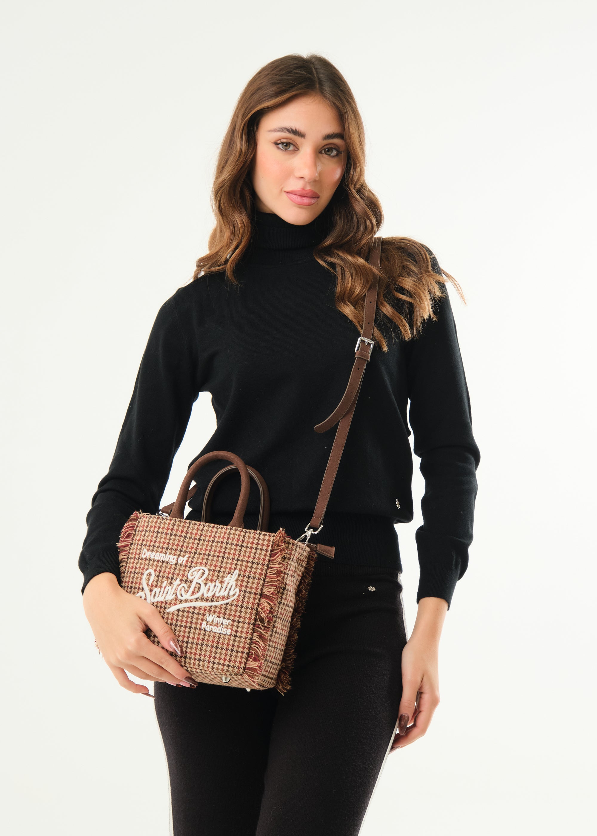 Borsa Vanity Mini Wool Pied de Poule Soft