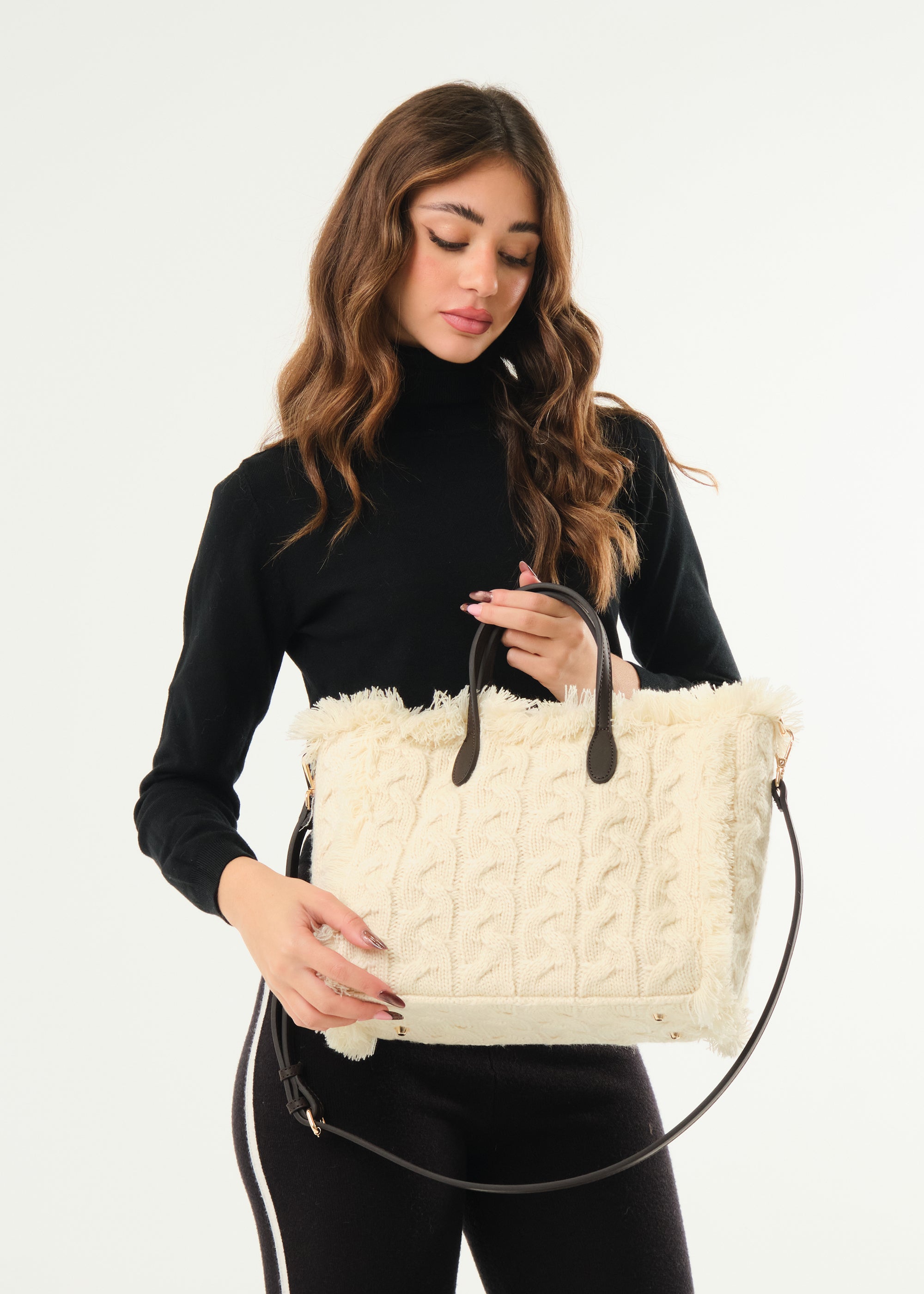 Borsa Colette Wool Braid Strass