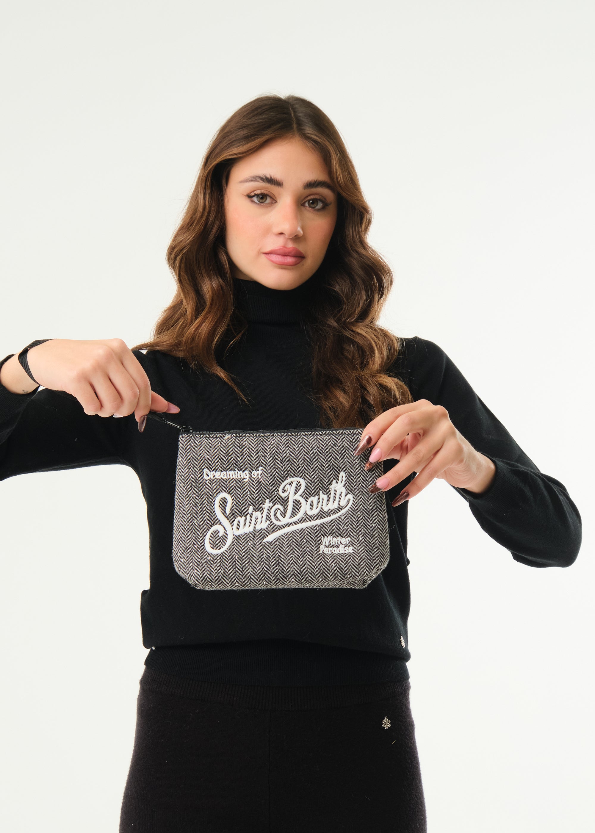 Pochette Aline Wool Herringbone