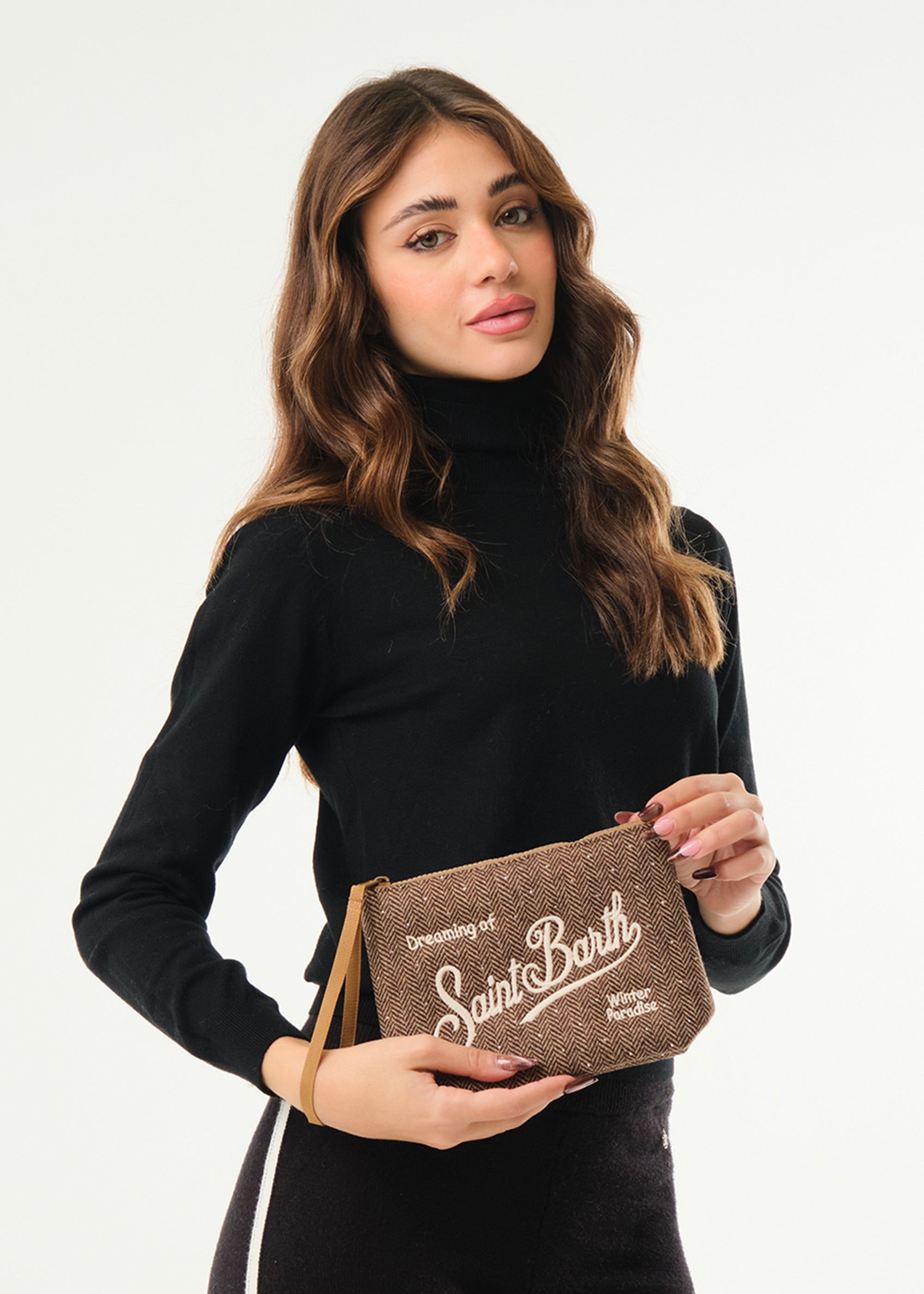 Pochette Aline Wool Herringbone