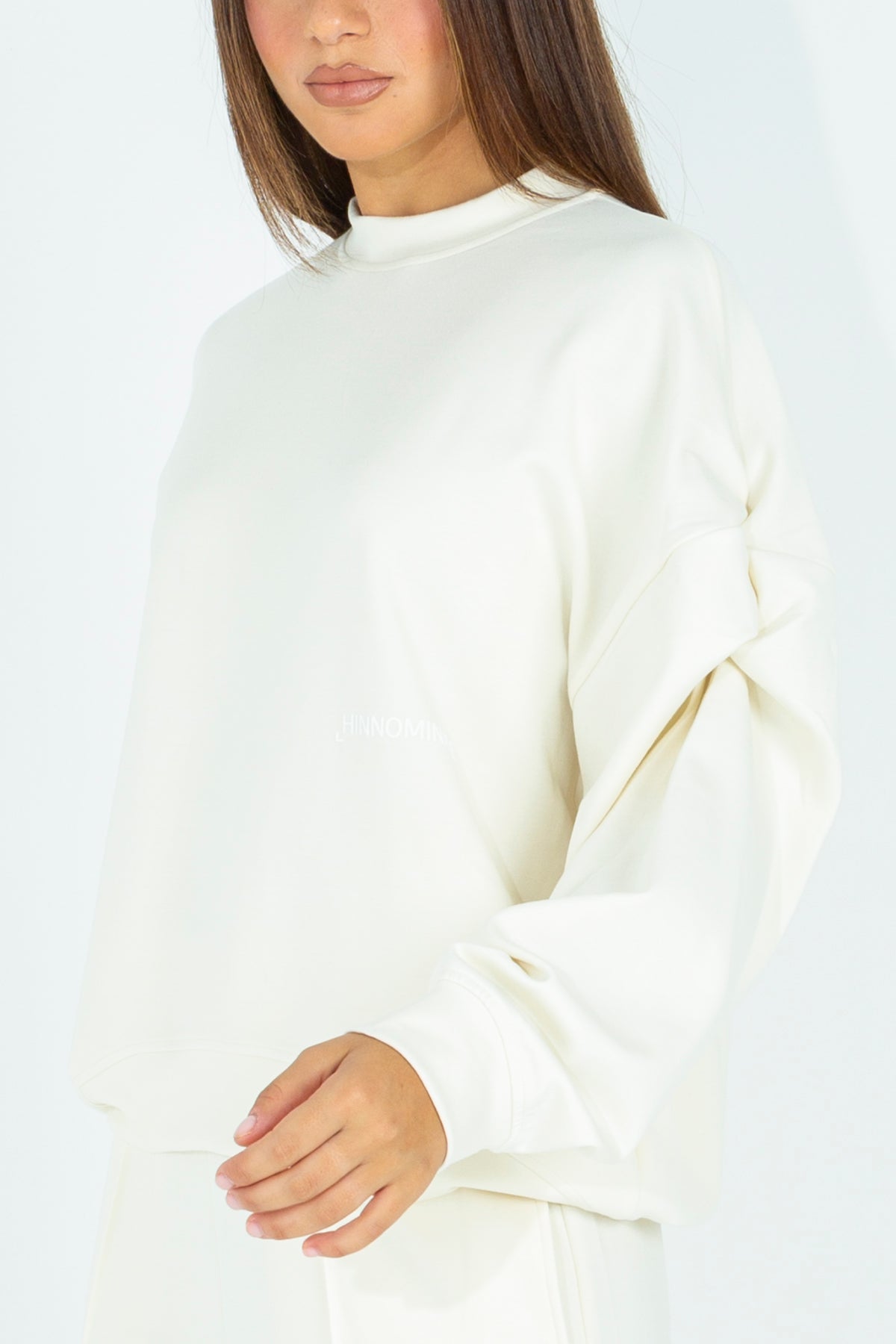 Modal sweatshirt with ruffled sleeves