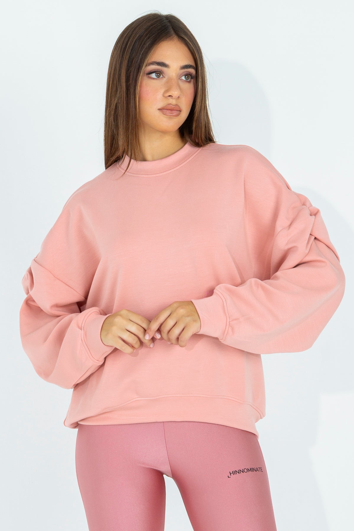 Modal sweatshirt with ruffled sleeves