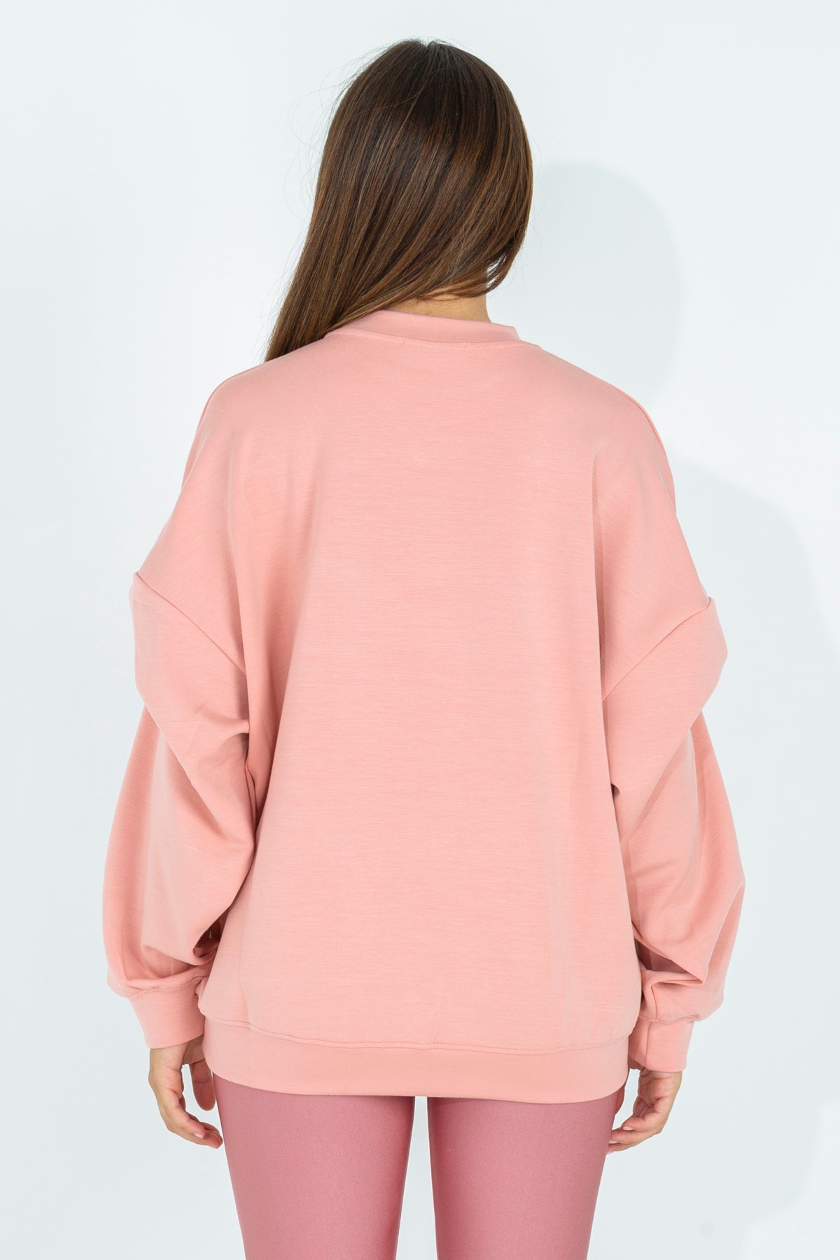 Modal sweatshirt with ruffled sleeves