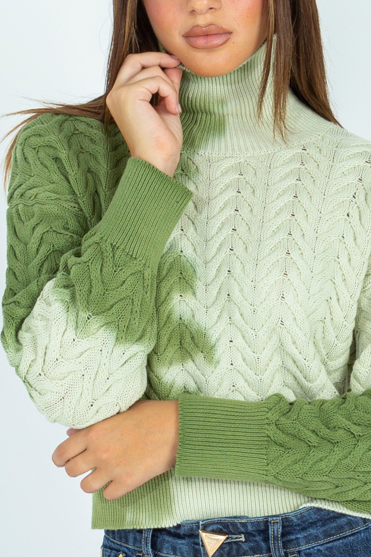 Two-tone gradient sweater