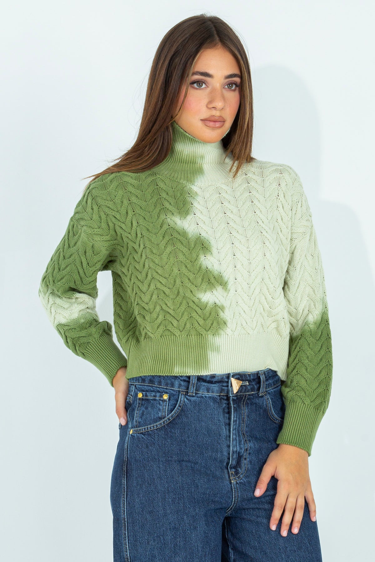 Two-tone gradient sweater