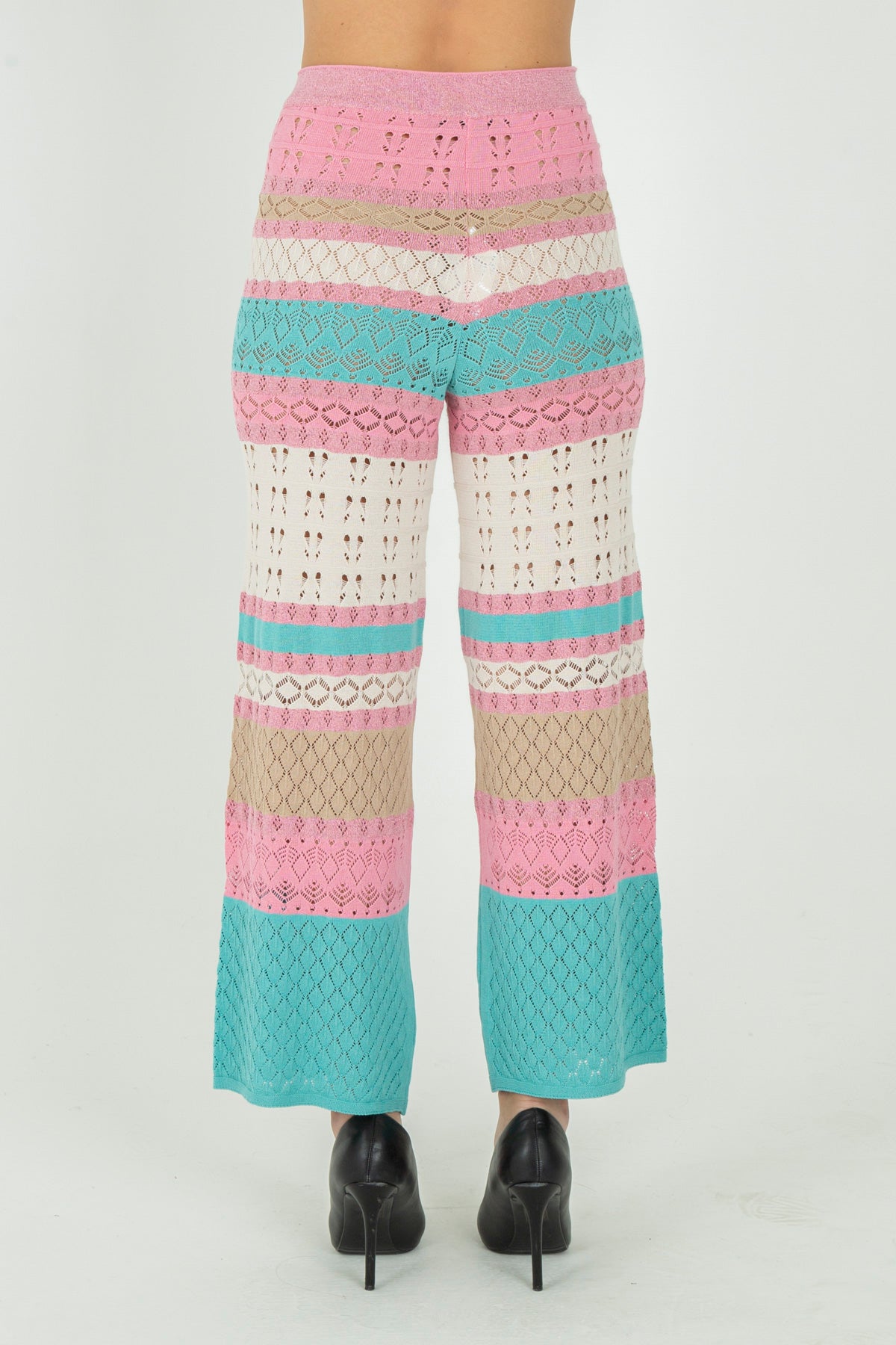 Pantalone in maglia a righe