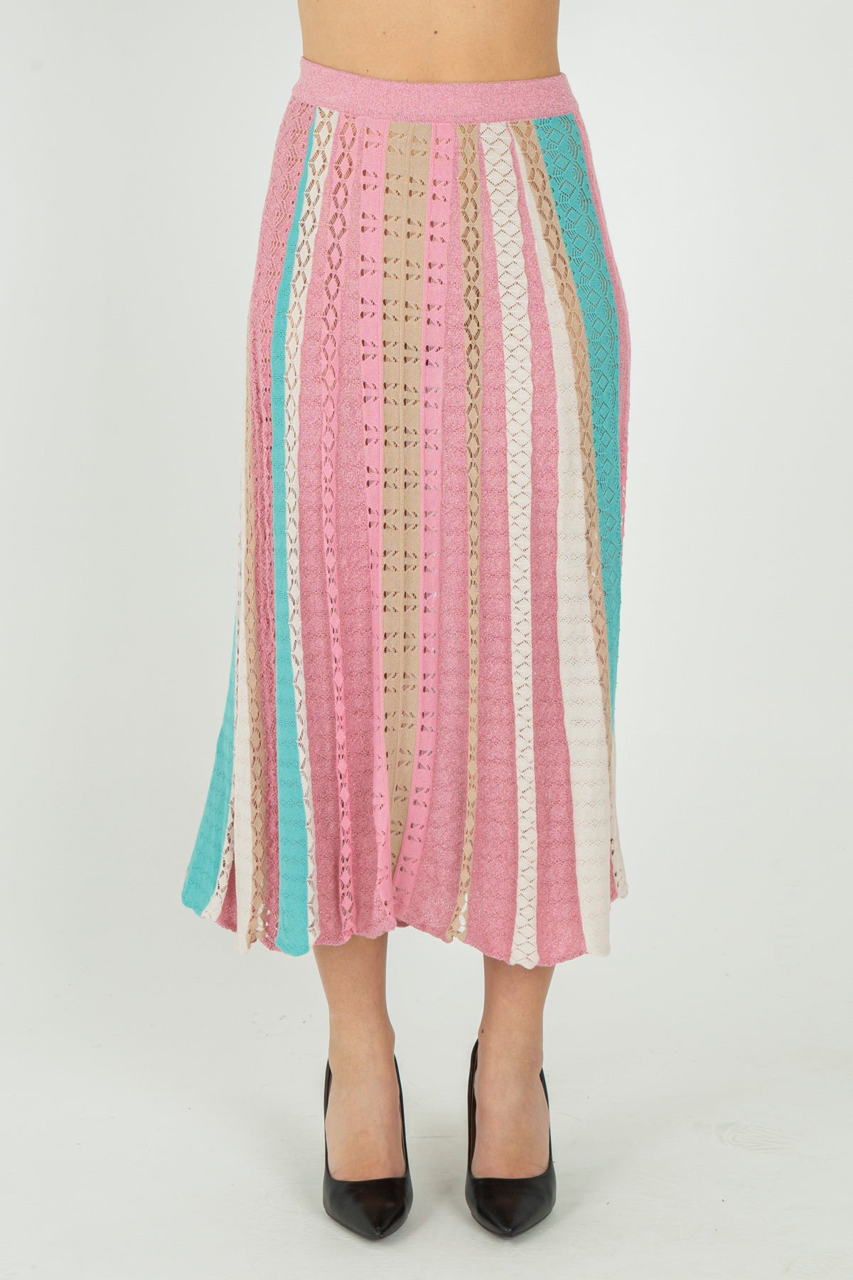 Gonna in maglia plissettata