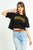 GAELLE T-shirt crop con applicazioni